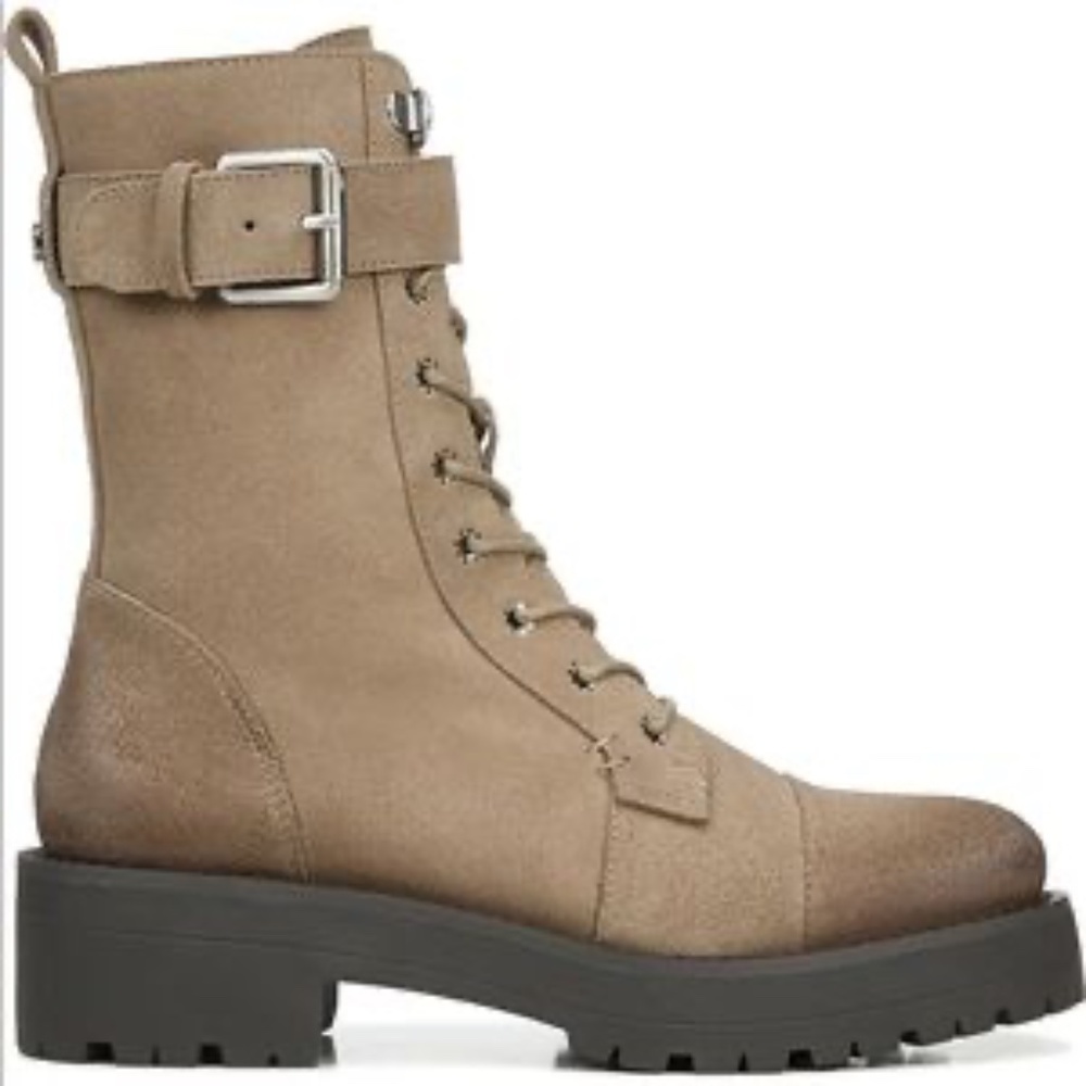 Sam Edelman Tan Brown Genuine Suede Leather Lace Up Boots
